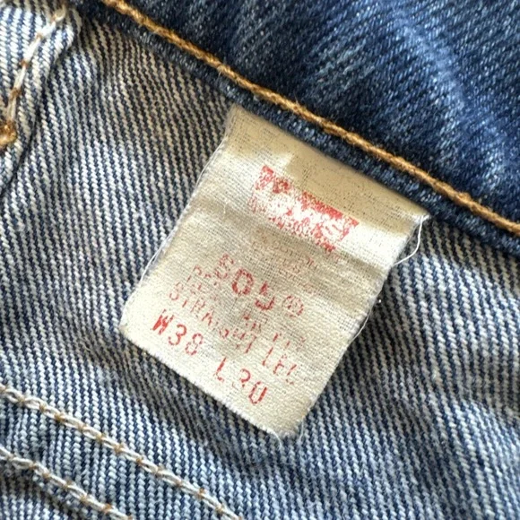Levis 505 Jeans Mens 36 x 30 Denim Regular Fit Straight Reg‎ 80s Orange Tab VTG
